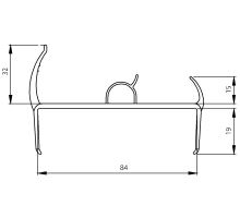 PVC seal 85mm black/grey, 3 tongues, 3.2 m N (1)