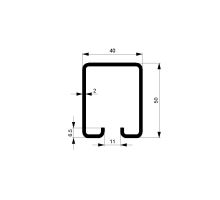 Steel guide profile 7500 x 40 x 50 mm, without sealing (1)