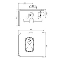 Exchangeable body lock S complete, left, 52 mm, with retractable counterpiece, steel (5)