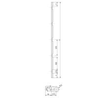 Continuous door hinge profile 5 hinges, 3000 mm, aluminium (1)