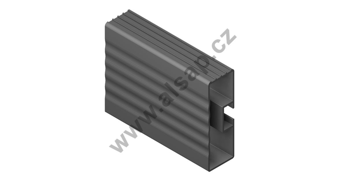 Profile of BABY side underrun protection, Wave, 75/25 mm, black ...