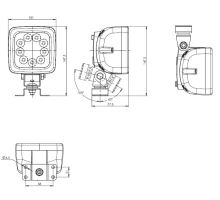 Work light 9 LED Osram / 14.4W, W81 black with switch, 2.5m cable, 1770lm (4)