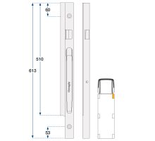 Right front Kinnegrip pillar 500/40 mm, powder coated, with holes for M10 bolts, RAL 9006