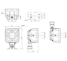 Reversing LED light, 147.5 x 101 mm, cable (1)