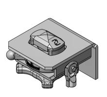 Swap body lock S complete, right, 52 mm, with retractable counterpiece, steel