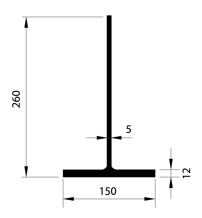 Profil nosný t 260/150, 12/5mm