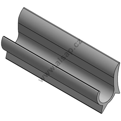 Rain gutter profile edge J 37 x 24 mm, anodised