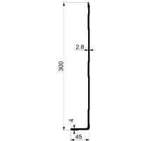 Kick protection profile L 300x45mm, 3mm thickness, HD - aluminium (1)
