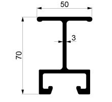 Crossbar profile 70 mm, (aluminium/anodised) (1)