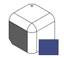 Corner cover for cabinet 110mm - RAL 5002 for profile 90, R23