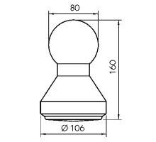 Sphere of 80mm, 160x106mm, 24t, type 3000