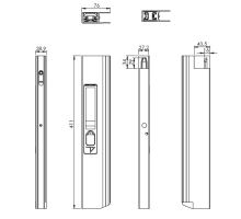 Zámek bočnice KLEVER, madlo plast, L/P strana, 310-610 mm, bez lemu, horní čep uzávěru C (3)