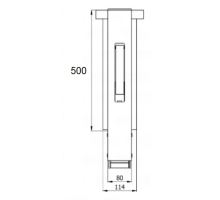 AL side pillar with flange, pocket, receiver, without support stand, anodised, 400-600 mm (1)