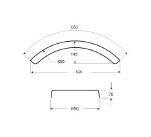 Plastic mudguard 1/2 WL (white line), 650x650mm (1)