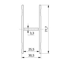 Edging profile H-shaped, 25 x 77 mm - anodised (1)