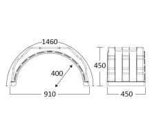 Flat-top plastic mudguard WL (white line), from 260 to 450 mm, inner hole o42 mm, Bawer (1)