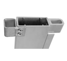 AL left rear pillar with flange, pocket, receiver, without sup.stand, anod., 400-600 mm (3)