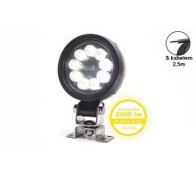 LED work light, 2000 lm / 19.8W, W163 black aluminum housing, O 108, h 46 mm, 9 LEDs