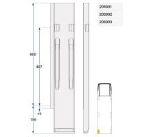 Sloupek zadní levý kinnegrip ZN 600/120 mm, ZL