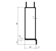 Bottom profile for tipper dropside, 88x30 mm