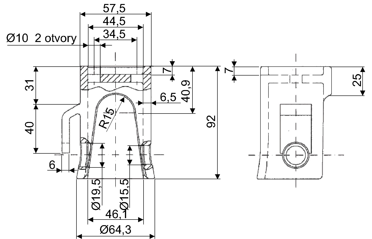 Pouzdro o 44mm, 3,5t, typ 2