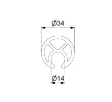 Profile for tensioning a sail 34 mm, 3300 mm, reinforced (1)