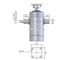 Hydraulic cylinder MARIZ o125mm, 6 stages, stroke 1250mm, zinc, with a valve for 1/2" conn (2)