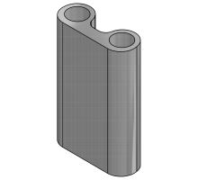 ALSAP rear doors hinge profile "glasses", aluminum, 5001 mm
