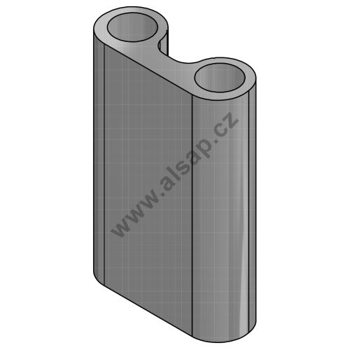 ALSAP rear doors hinge profile "glasses", anodised