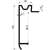 Frame floor profile 90/18 mm, for lashing rings, with nose (aluminium/anodised) (1)