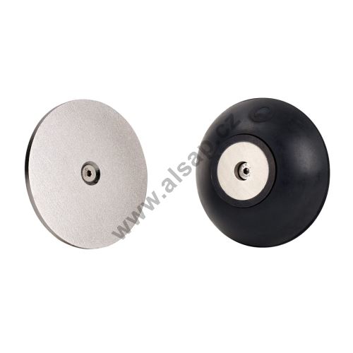Magnetic catch with stop for side doors, stainless steel and rubber