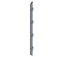 Door hinge profile 4 hinges, 2500 mm, anodised, hinge spacing 580 mm