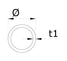 Welded stainless steel tube, o16/22 mm, l= 6000 mm (1)