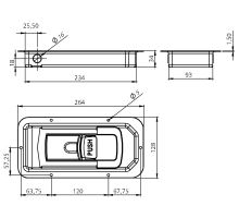 Recessed PUSH MINI lock for 33/16 mm - stainless steel (1)