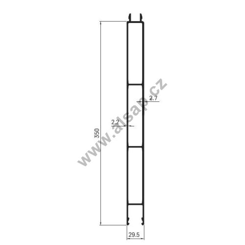 Profile sidewall 30/350 mm, EN AW-6005A T6