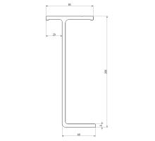 Subframe profile T, 200 mm, aluminium (1)