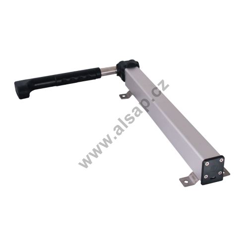 Door retainer, lever 300x492 mm, stainless steel/anodised