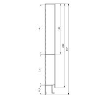 Top dropside profile 200 mm, Wave - (aluminium/anodised) (1)