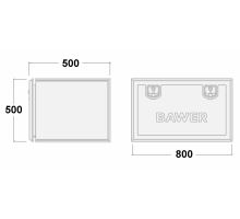 Steel toolbox, from 500-1000mm, from 64 l to 233 l, black powder coating, BAWER E2 (2)