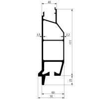 Bottom profile for tipper dropside 177x40/70 mm, with a flag (1)