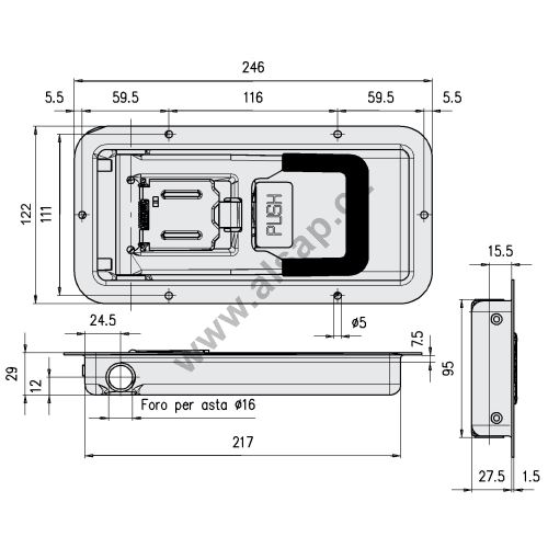Built-in conclusion MINI-PUSH 25.5 mm (207)