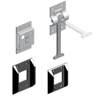 T-latch 92 mm, complete, stainless steel / plastic - pair