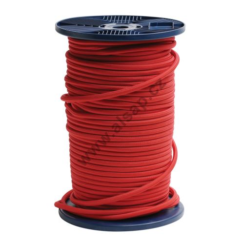 Elastic cord 8mm red (textile surface, polyethylene) - 100m (1)