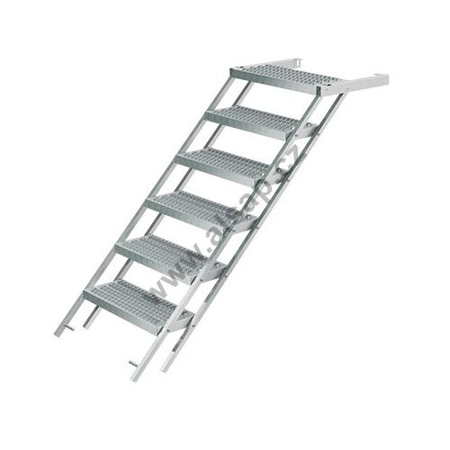 Pull-out step 3 - 6 steps, height from 639 to 1244 mm, zinc, 3D anti-slip