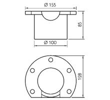 Rotary bearing, bottom part 80mm, 24t for KDL 80mm, type 5001