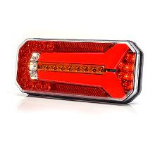 Zadní sdružené světlo LED, L/P, 236 x 104 x 40 mm, dynamické směrové světlo, s odporem 24V