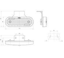 LED position light, W47WW 40 x 114 mm, bracket Z/ Orange