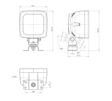 Reversing LED light, 147.5 x 101 mm, cable (3)