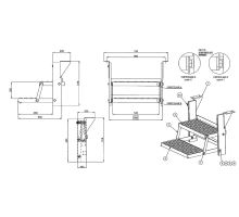 Two-step folding step 620/516, galvanized, high-quality 3D non-slip, does not cover the li (1)