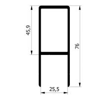 Dropside lock with stainless steel handle, L/R, 310-1000 mm, without flange (7)
